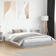 Okvir kreveta s LED svjetlima siva boja hrasta 160 x 200 cm
