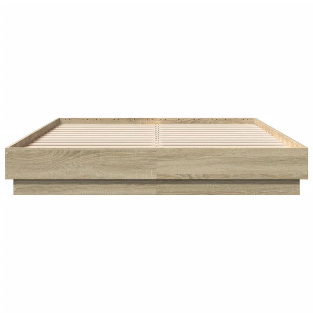 Okvir kreveta s LED svjetlima boja hrasta sonome 150 x 200 cm