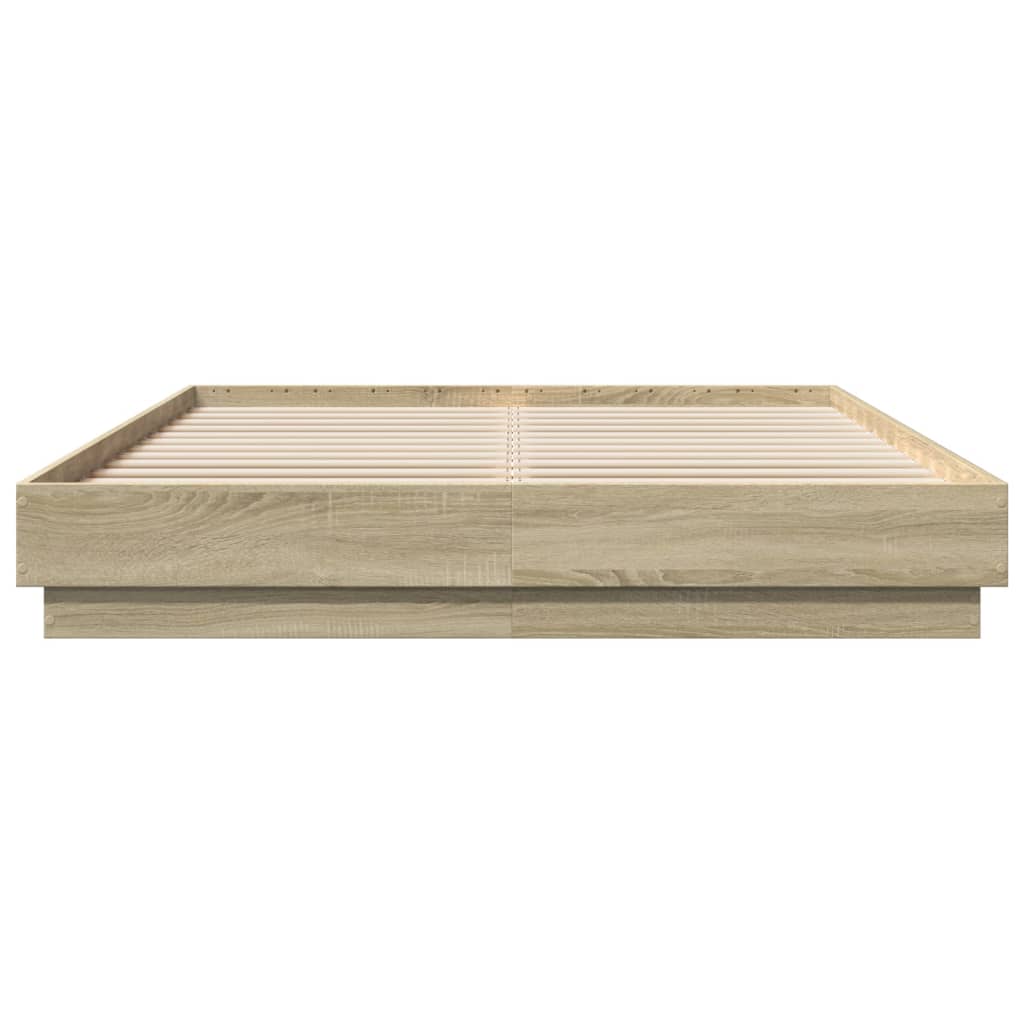 Okvir kreveta s LED svjetlima boja hrasta sonome 140 x 200 cm