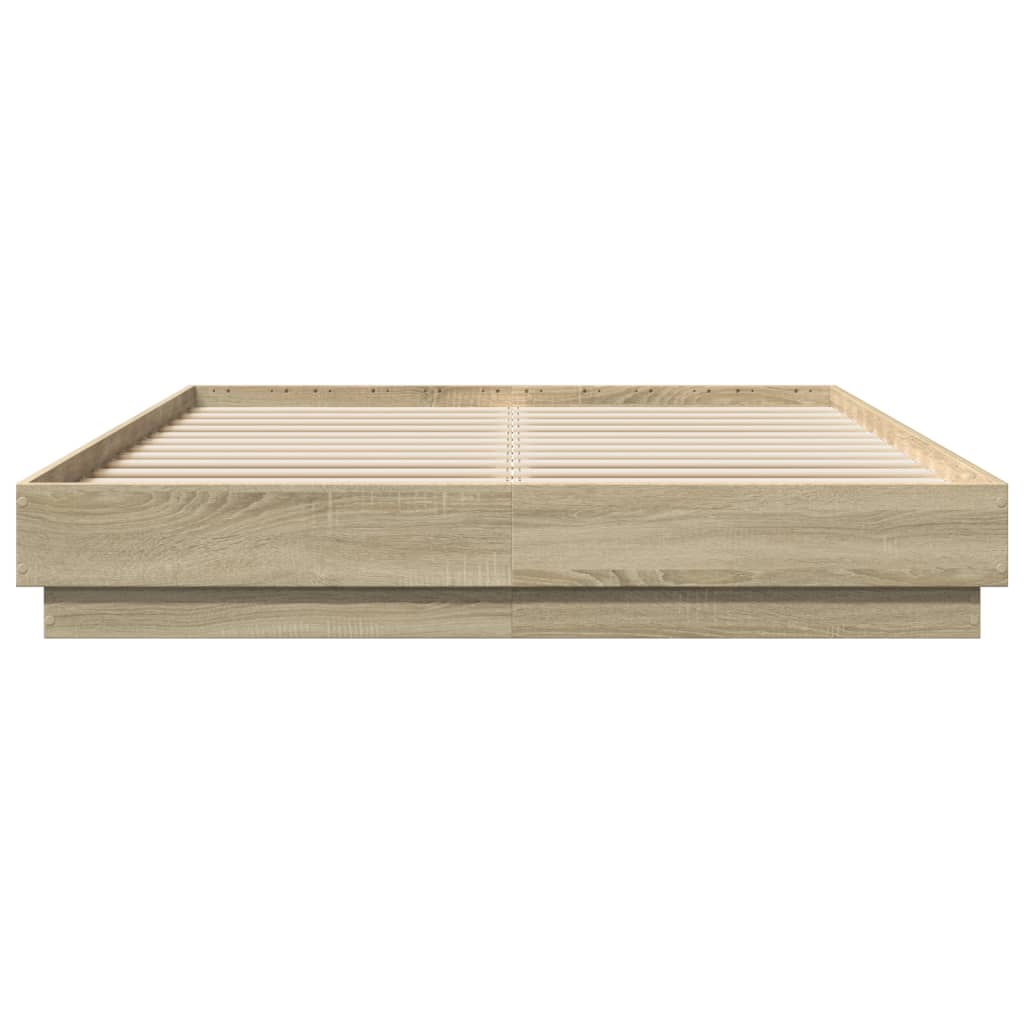 Okvir kreveta s LED svjetlima boja hrasta sonome 120 x 200 cm