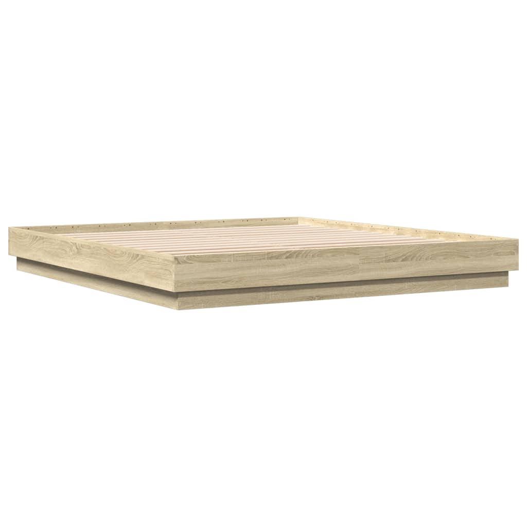 Okvir za krevet boja hrasta 200x200 cm od konstruiranog drva
