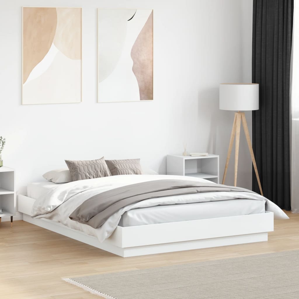 Okvir za krevet bijela 140x190 cm konstruirano drvo