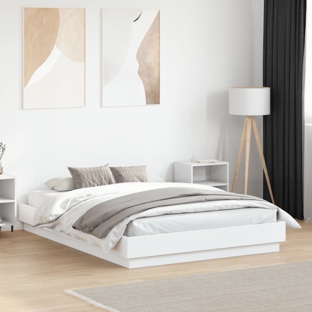 Okvir za krevet bijeli 135x190 cm konstruirano drvo