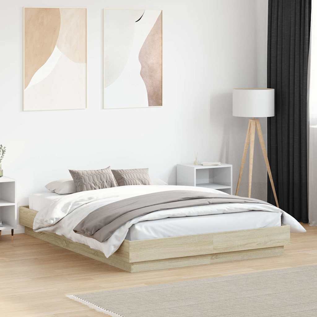 Okvir za krevet boja hrasta 135x190 cm od konstruiranog drva