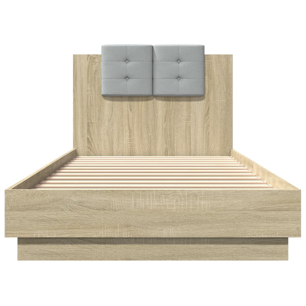 Okvir za krevet s uzglavljem boja hrasta 100x200 cm drveni