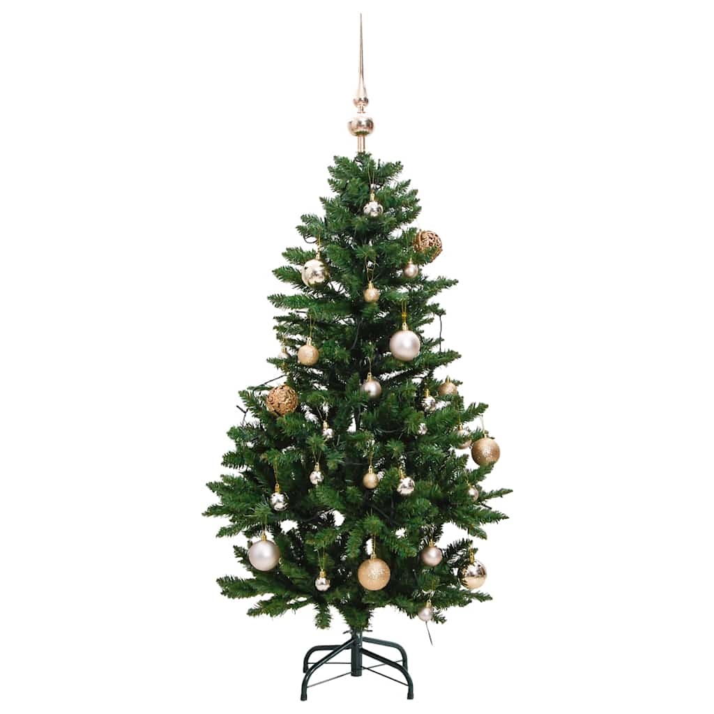 Umjetno božićno drvce 150 LED sa šarkama i kuglicama 150 cm