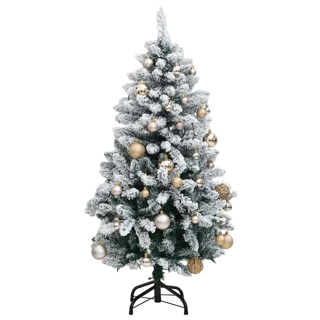 Umjetno božićno drvce 150 LED sa šarkama i kuglicama 150 cm