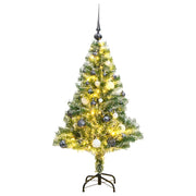 Umjetno božićno drvce 150 LED s kuglicama i snijegom 150 cm