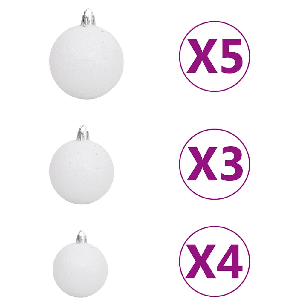 Umjetno božićno drvce 150 LED s kuglicama i snijegom 150 cm