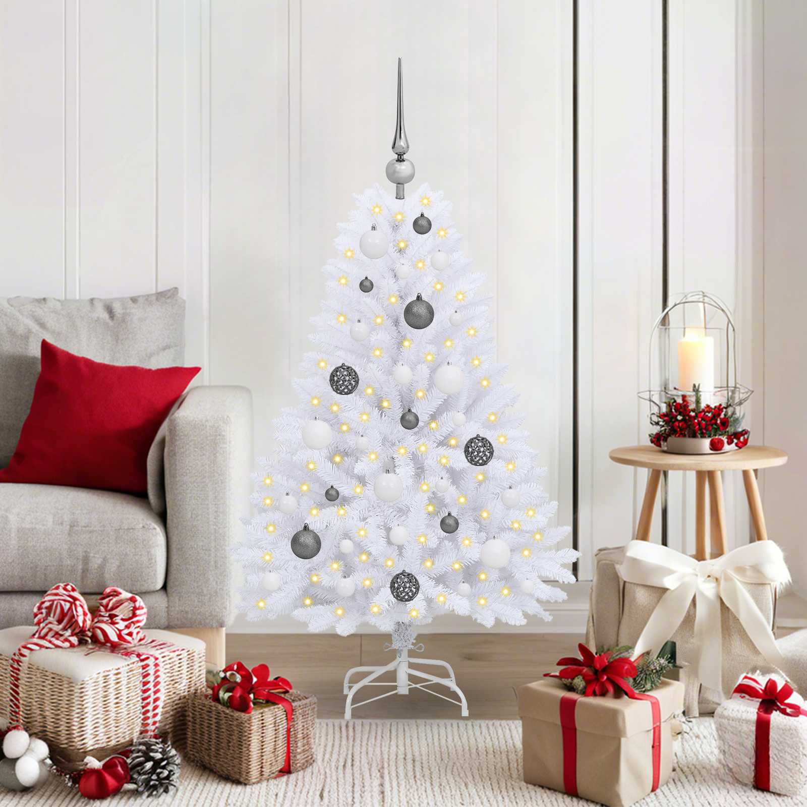 Umjetno božićno drvce Bijelo 68 x 68 x 120 cm PVC i metal