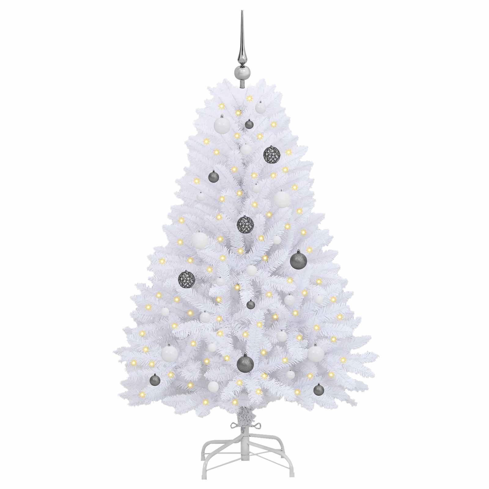 Umjetno božićno drvce Bijelo 80 x 80 x 150 cm PVC i metal