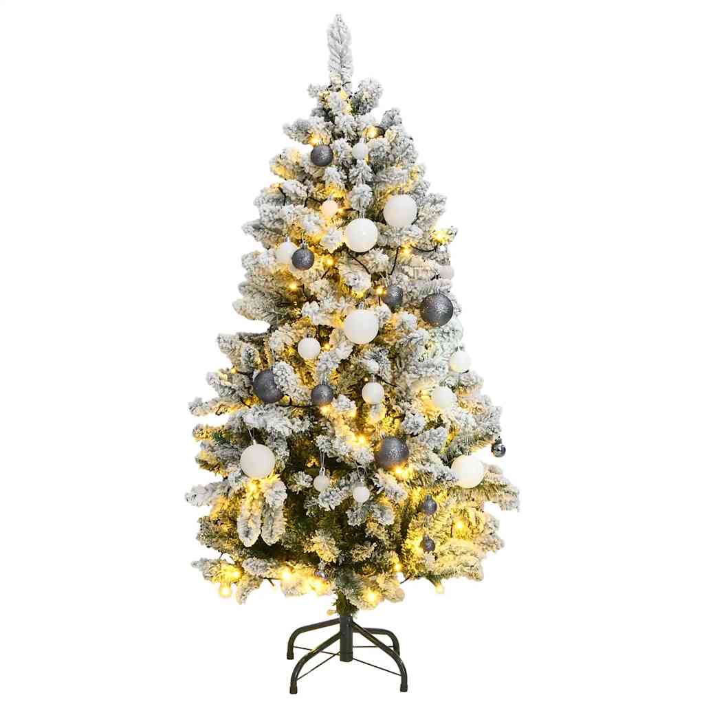 Umjetno božićno drvce 150 LED sa šarkama i kuglicama 120 cm