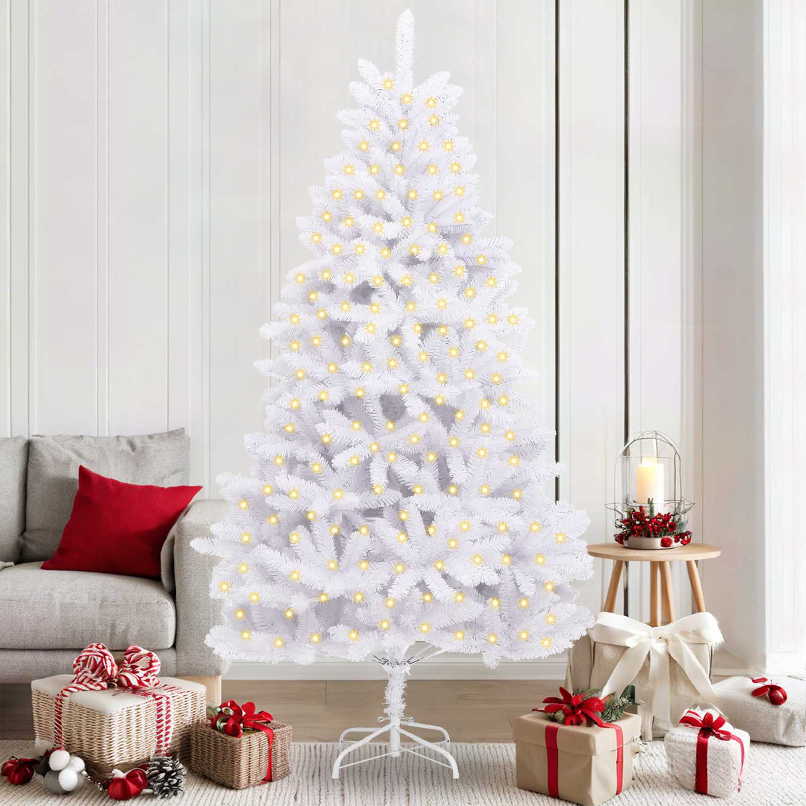 Umjetno božićno drvce Bijelo 210 cm PVC i metal