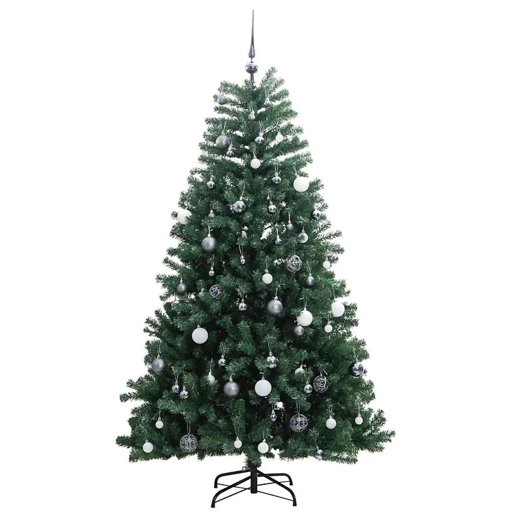 Umjetno božićno drvce 300 LED sa šarkama i kuglicama 180 cm