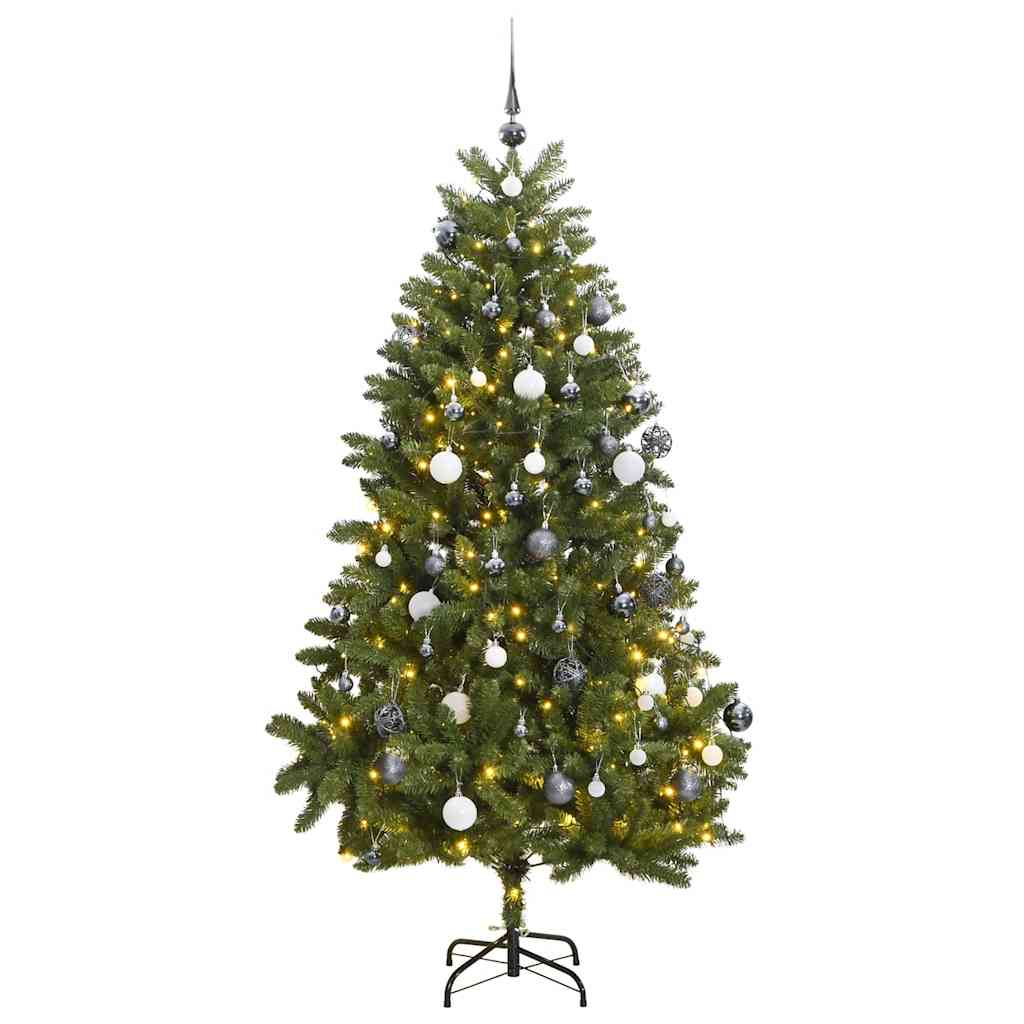 Umjetno božićno drvce 300 LED sa šarkama i kuglicama 270 cm