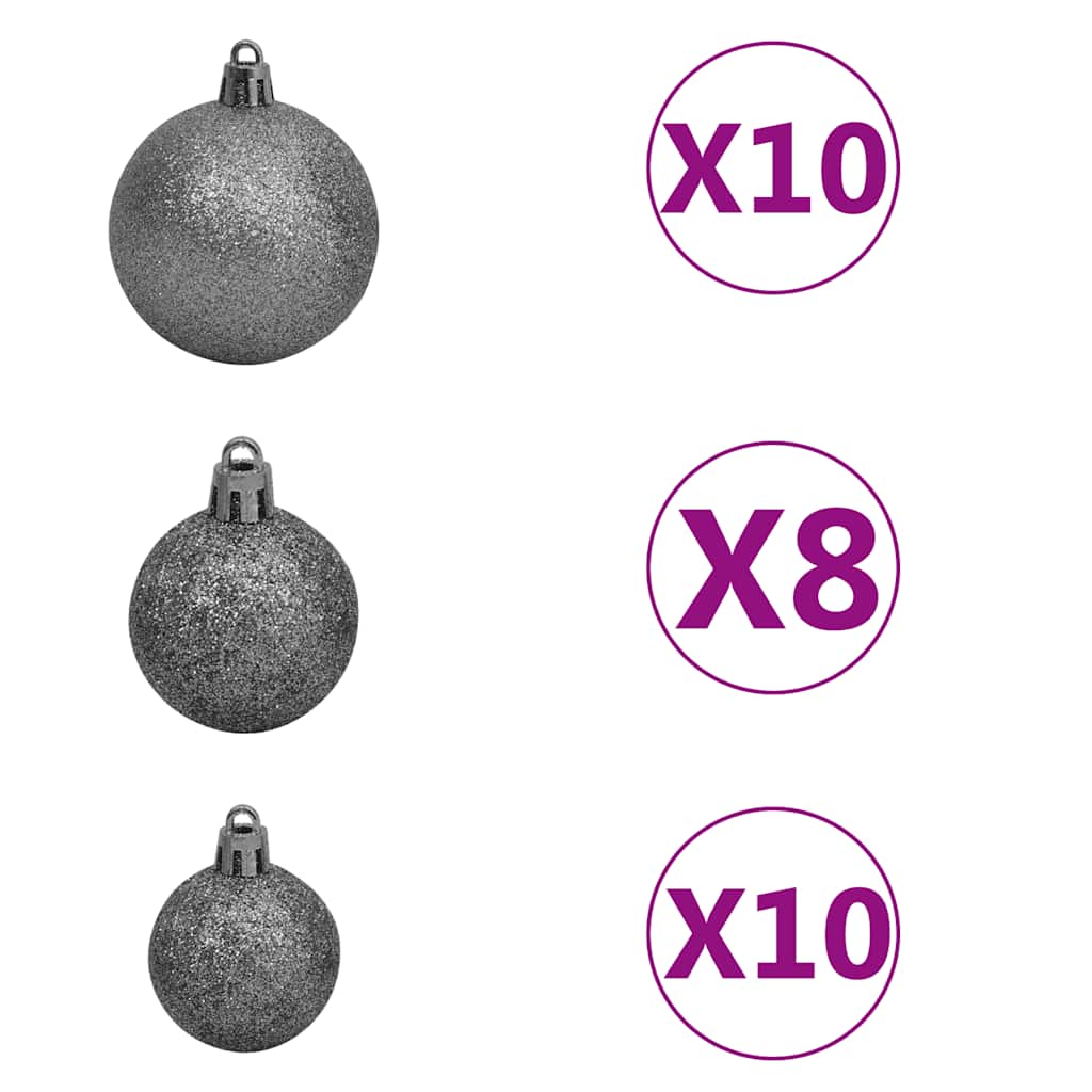 Umjetno božićno drvce 300 LED sa šarkama i kuglicama 180 cm
