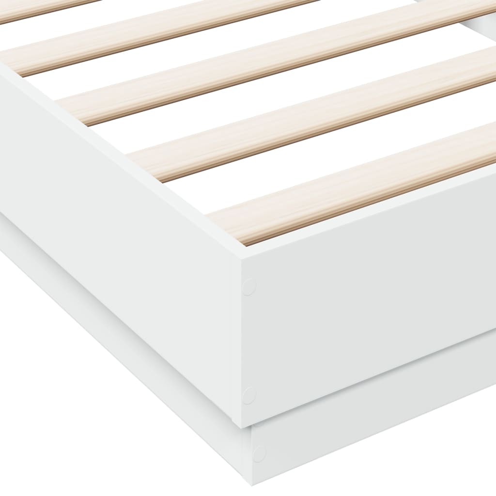 Okvir za krevet s LED svjetlima bijeli 100 x 200 cm