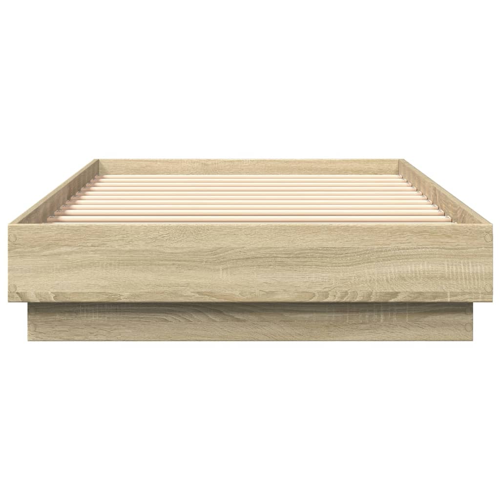 Okvir za krevet s LED svjetlima boja hrasta sonome 100 x 200 cm