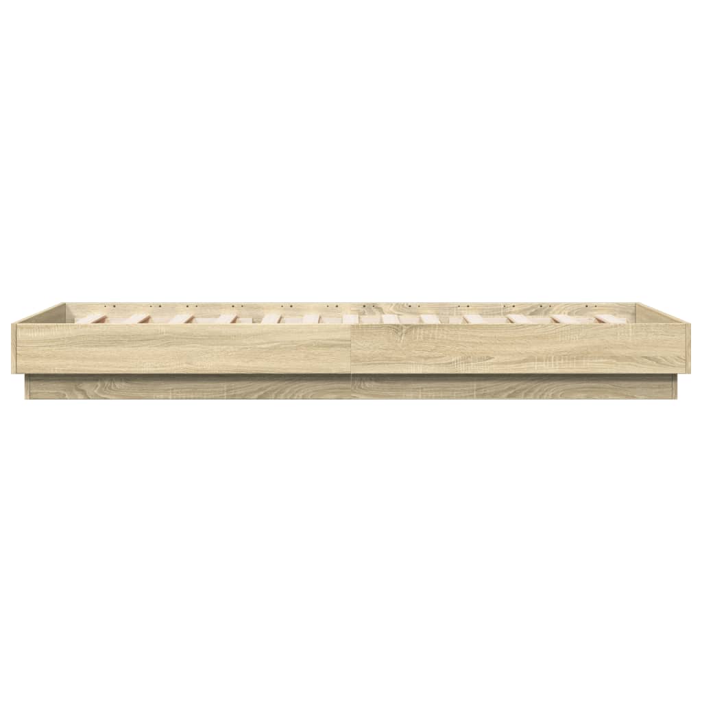 Okvir za krevet s LED svjetlima boja hrasta sonome 100 x 200 cm