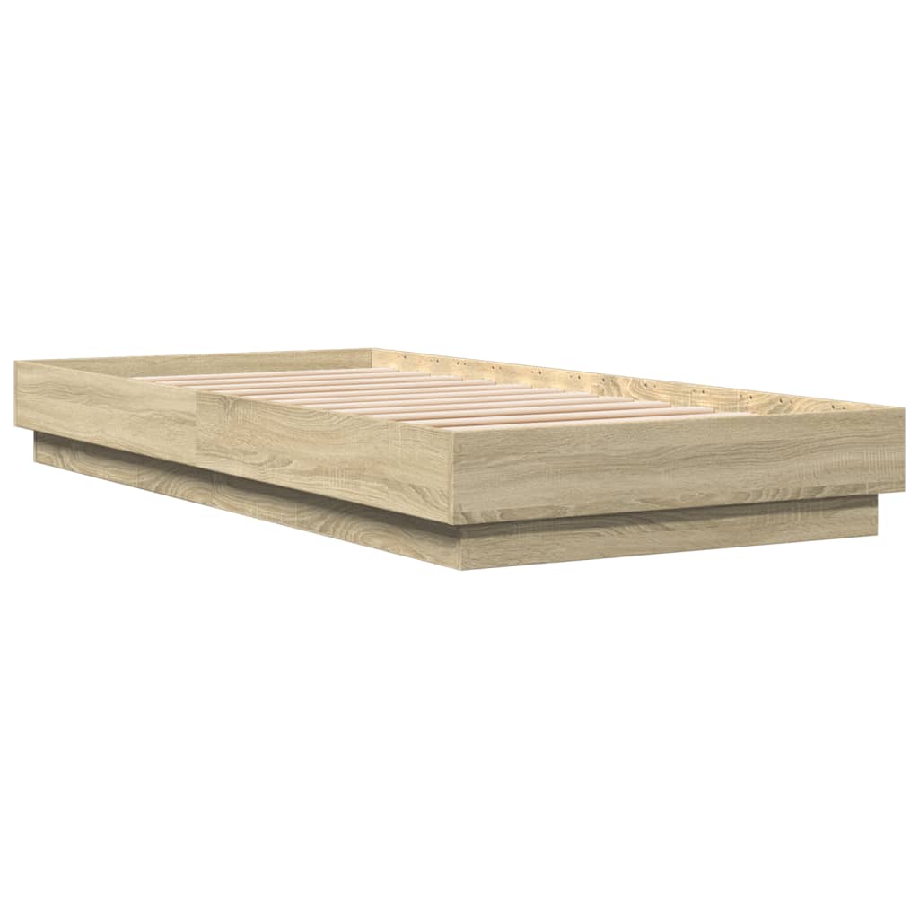 Okvir za krevet s LED svjetlima boja hrasta sonome 100 x 200 cm