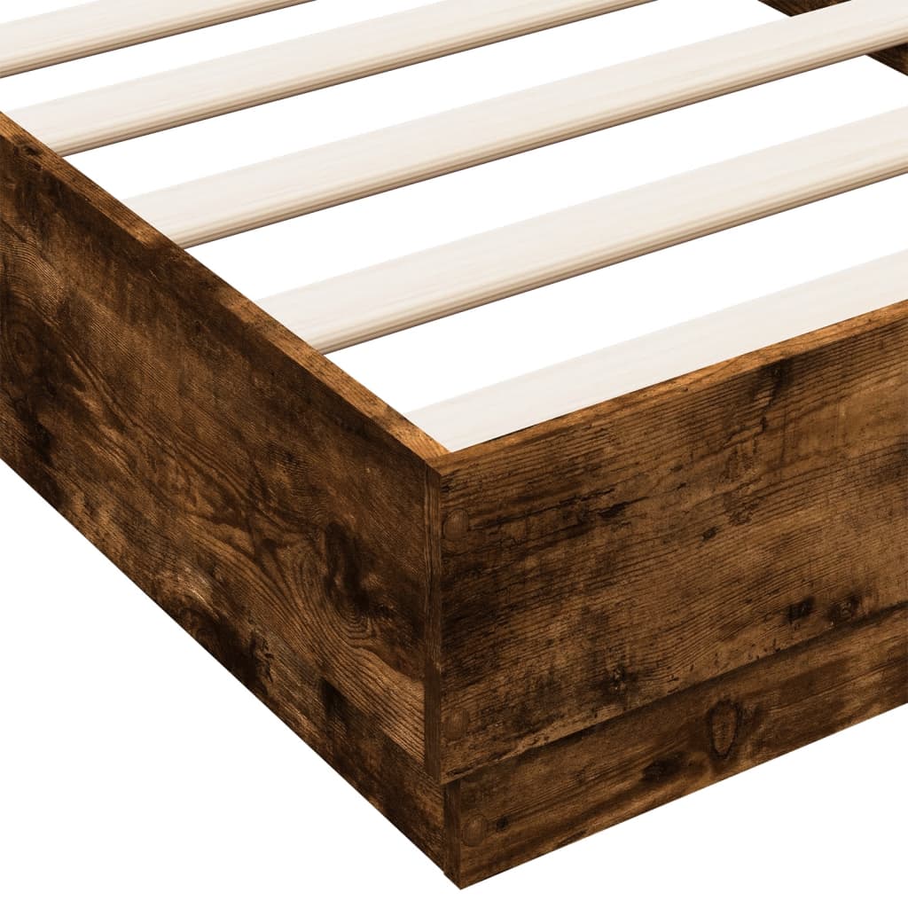 Okvir kreveta s LED svjetlima dimljena boja hrasta 90 x 190 cm