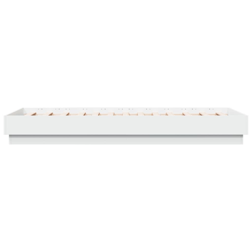 Okvir kreveta s LED svjetlima bijeli 75 x 190 cm