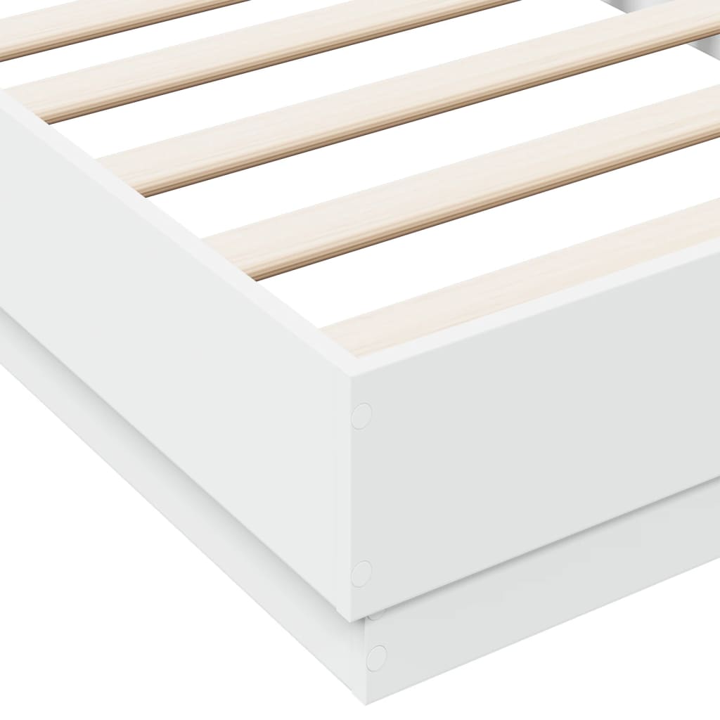 Okvir kreveta s LED svjetlima bijeli 75 x 190 cm