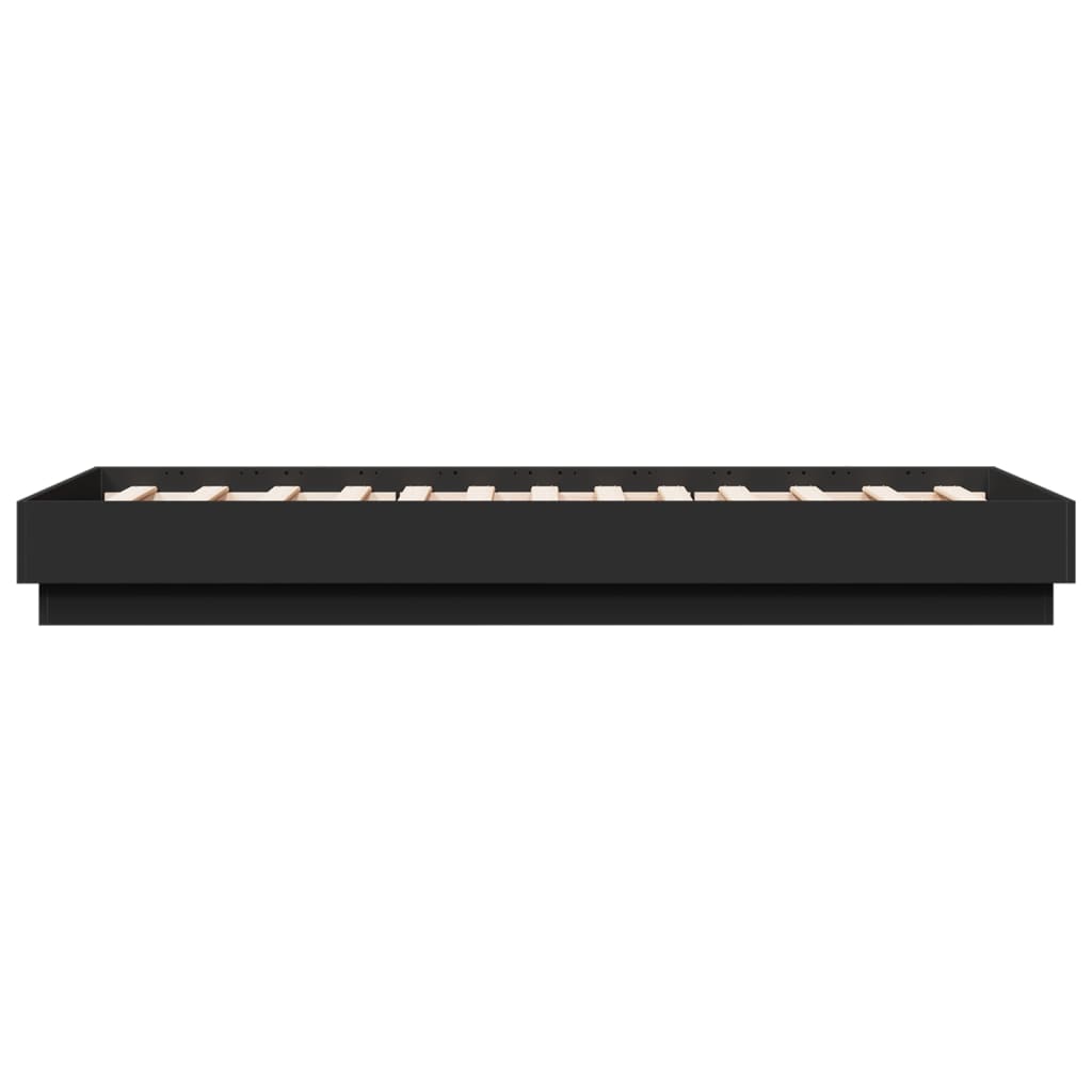 Okvir kreveta s LED svjetlima crni 75 x 190 cm