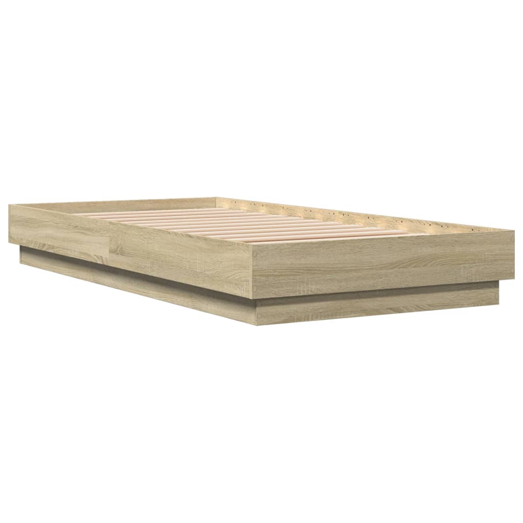 Okvir kreveta s LED svjetlima boja hrasta sonome 75 x 190 cm