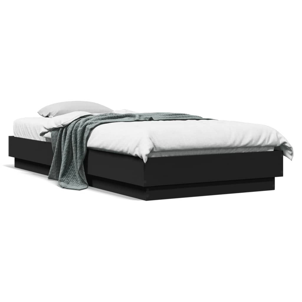 Okvir za krevet crni 90x200 cm konstruirano drvo