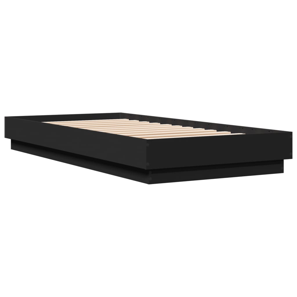 Okvir za krevet crni 90x200 cm konstruirano drvo