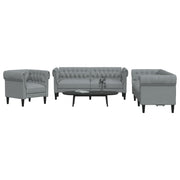 3-dijelni set sofa svjetlosivi od tkanine
