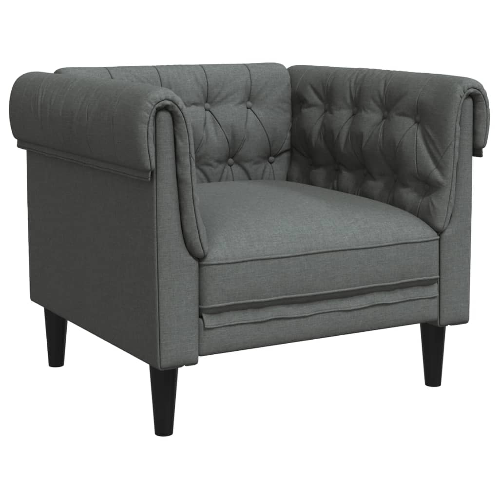 3-dijelni set sofa tamnosivi od tkanine