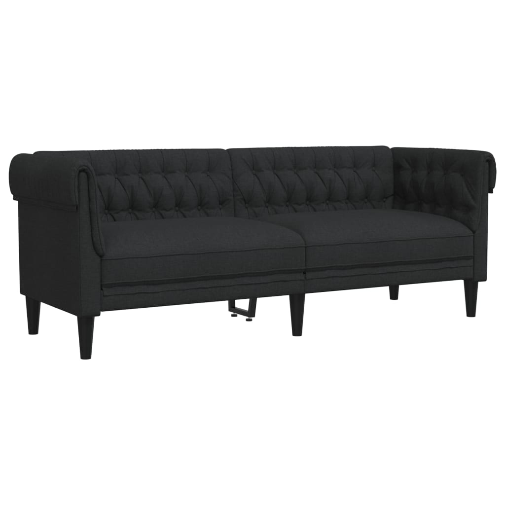 3-dijelni set sofa crni od tkanine
