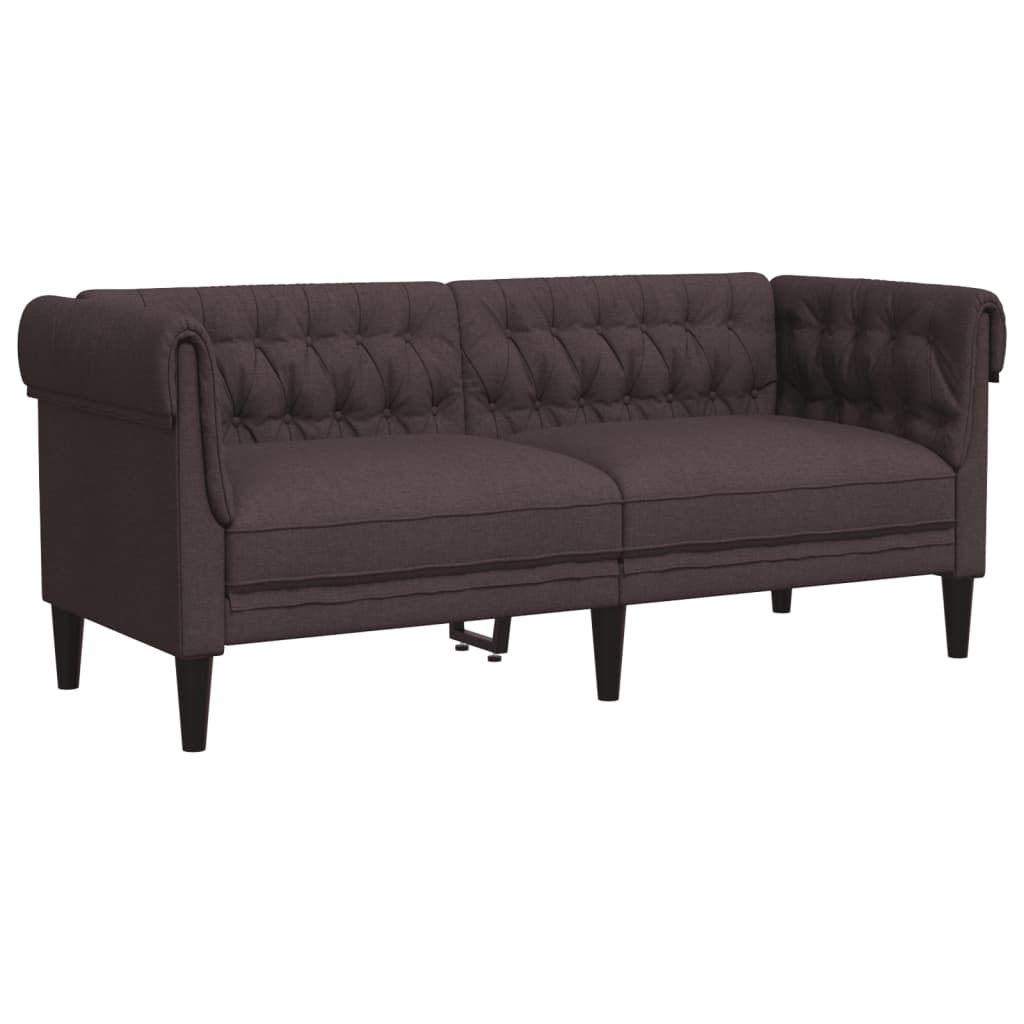 3-dijelni set sofa tamnosmeđi od tkanine