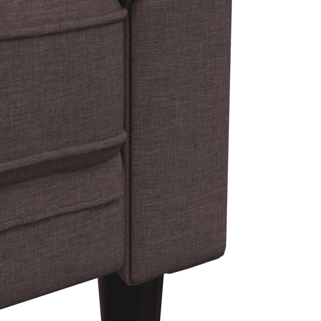 3-dijelni set sofa tamnosmeđi od tkanine