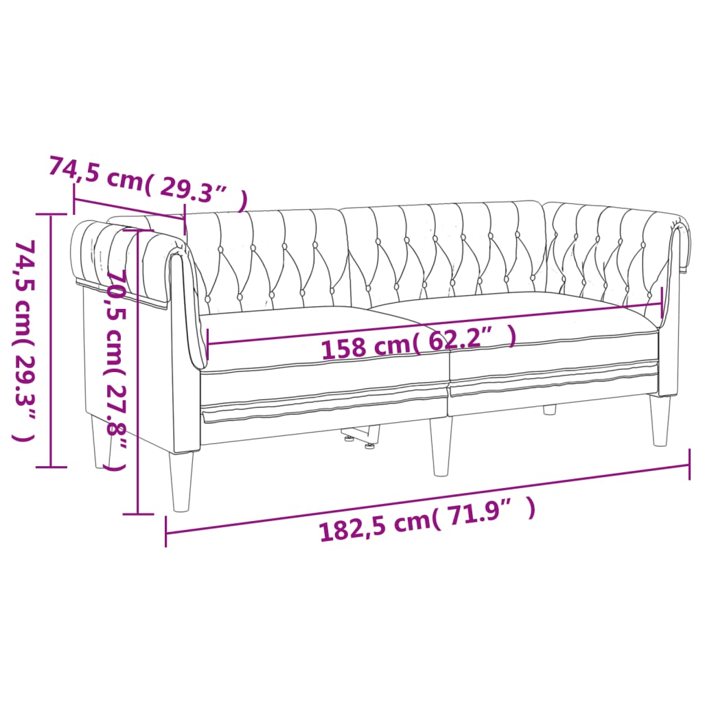 3-dijelni set sofa tamnosmeđi od tkanine