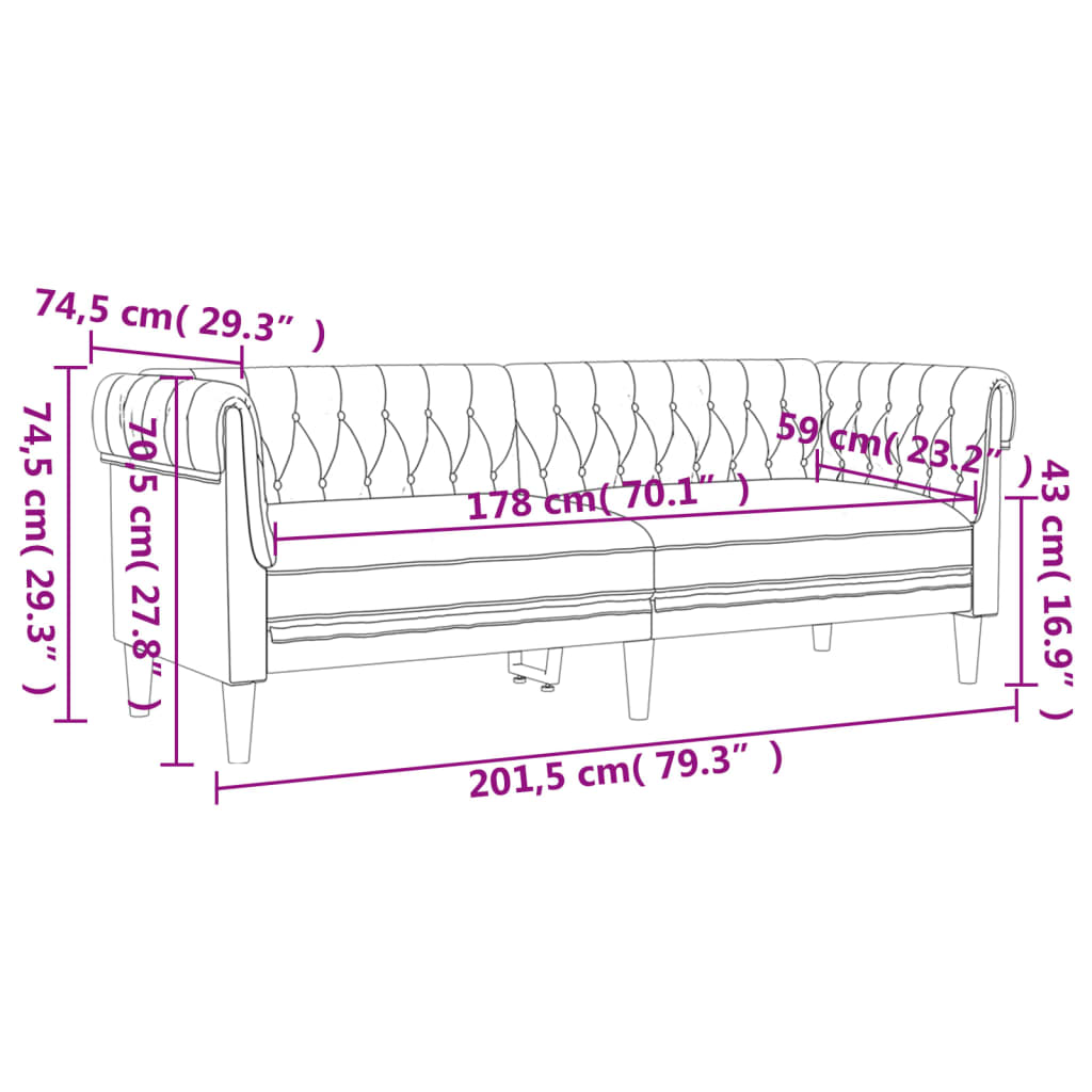 2-dijelni set sofa svjetlosivi od tkanine