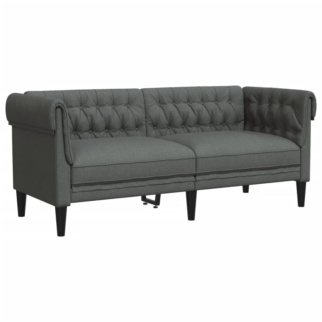 2-dijelni set sofa tamnosivi od tkanine