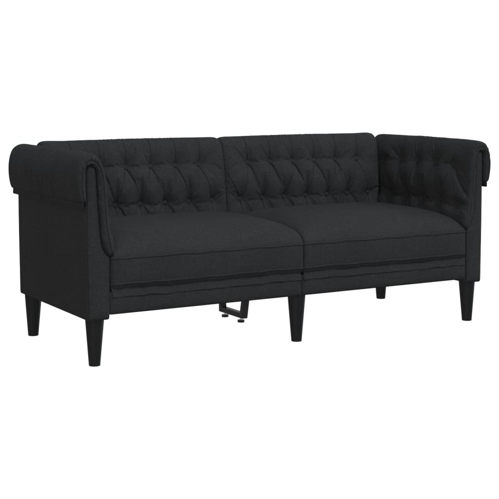 2-dijelni set sofa crni od tkanine