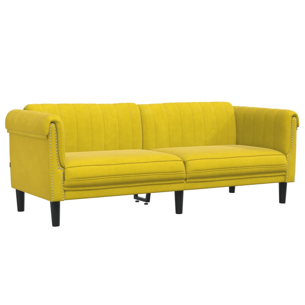 3-dijelni set sofa s žuti baršunast