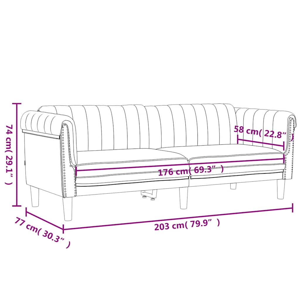 3-dijelni set sofa krem baršunasti