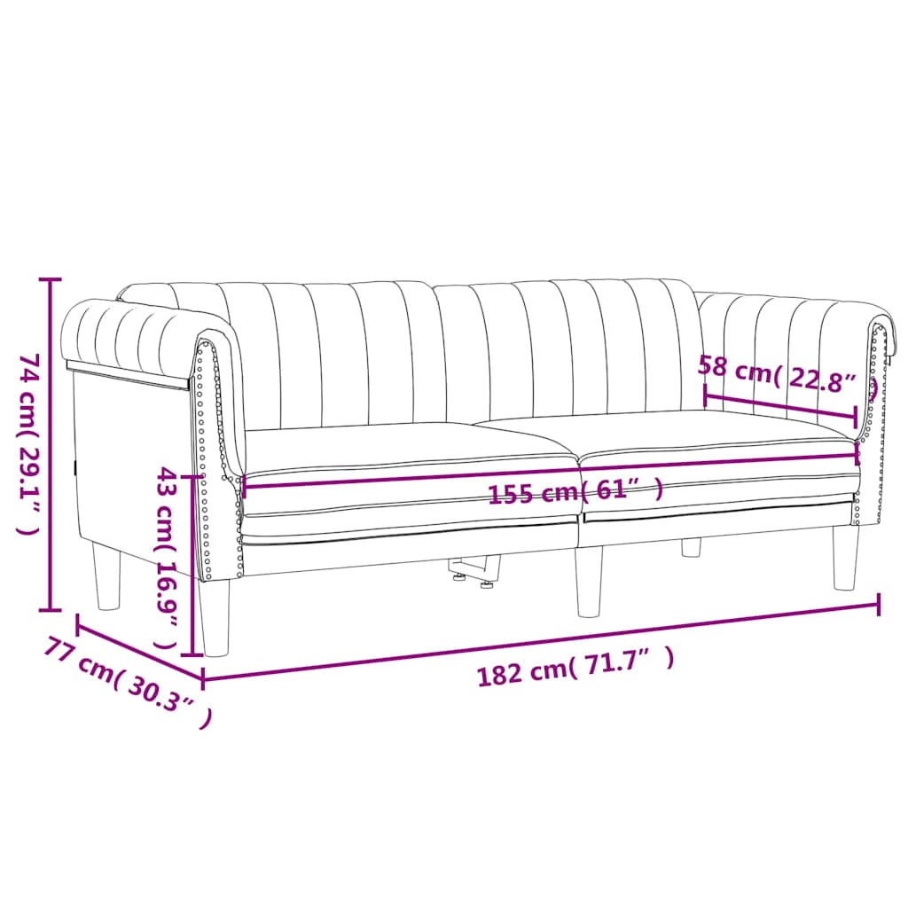 3-dijelni set sofa krem baršunasti