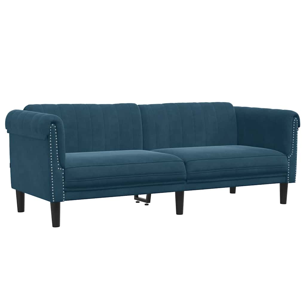 3-dijelni set sofa plavi baršunasti