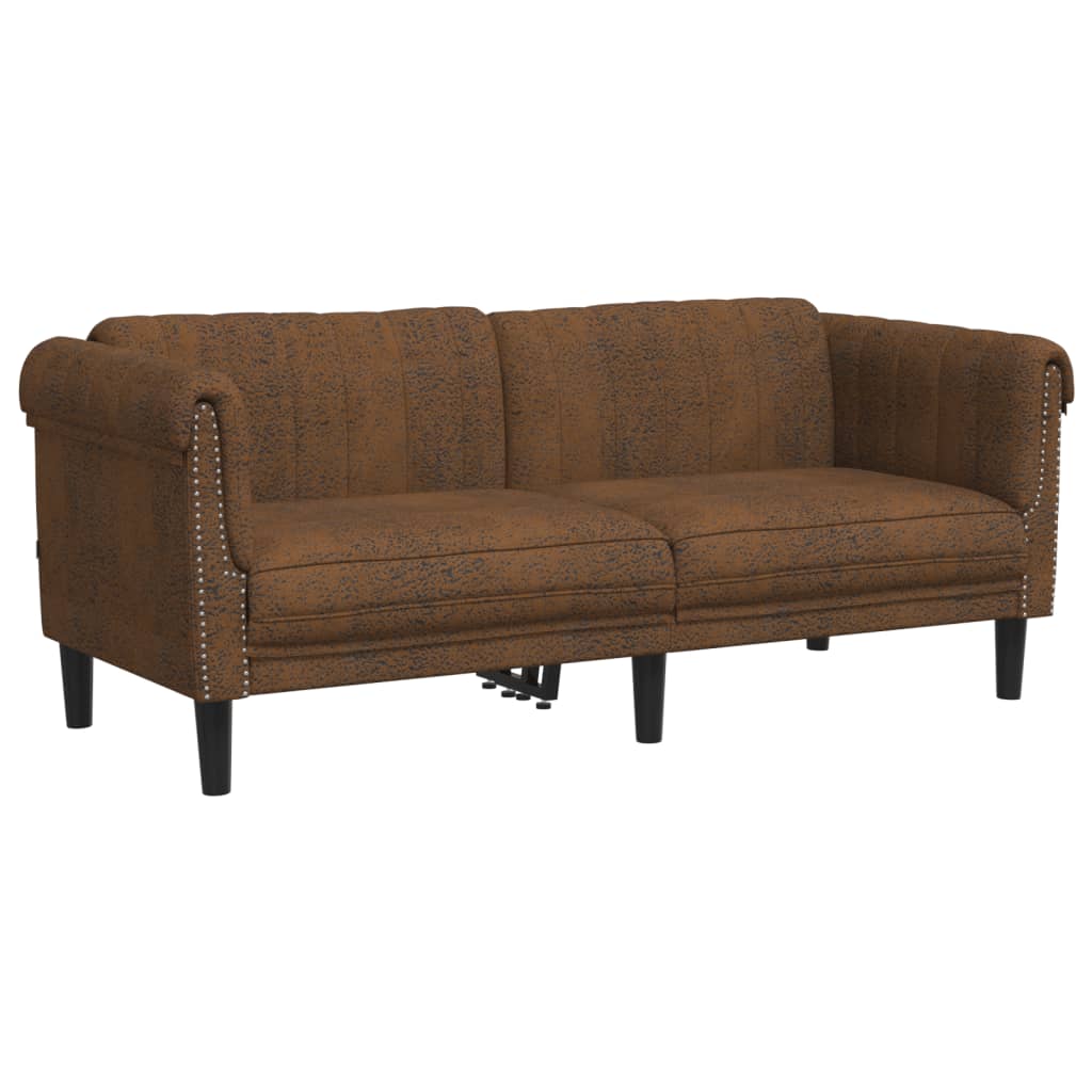3-dijelni set sofa smeđi baršunasti