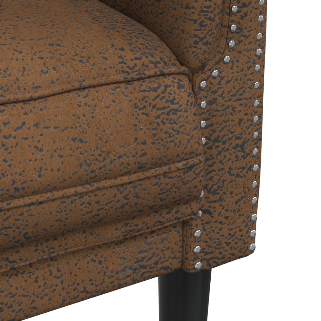 3-dijelni set sofa smeđi baršunasti