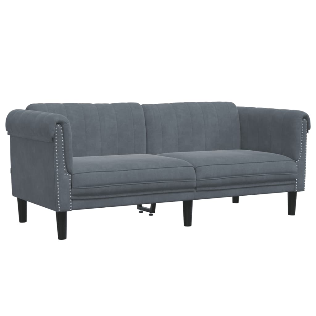 2-dijelni set sofa tamnosivi baršunasti