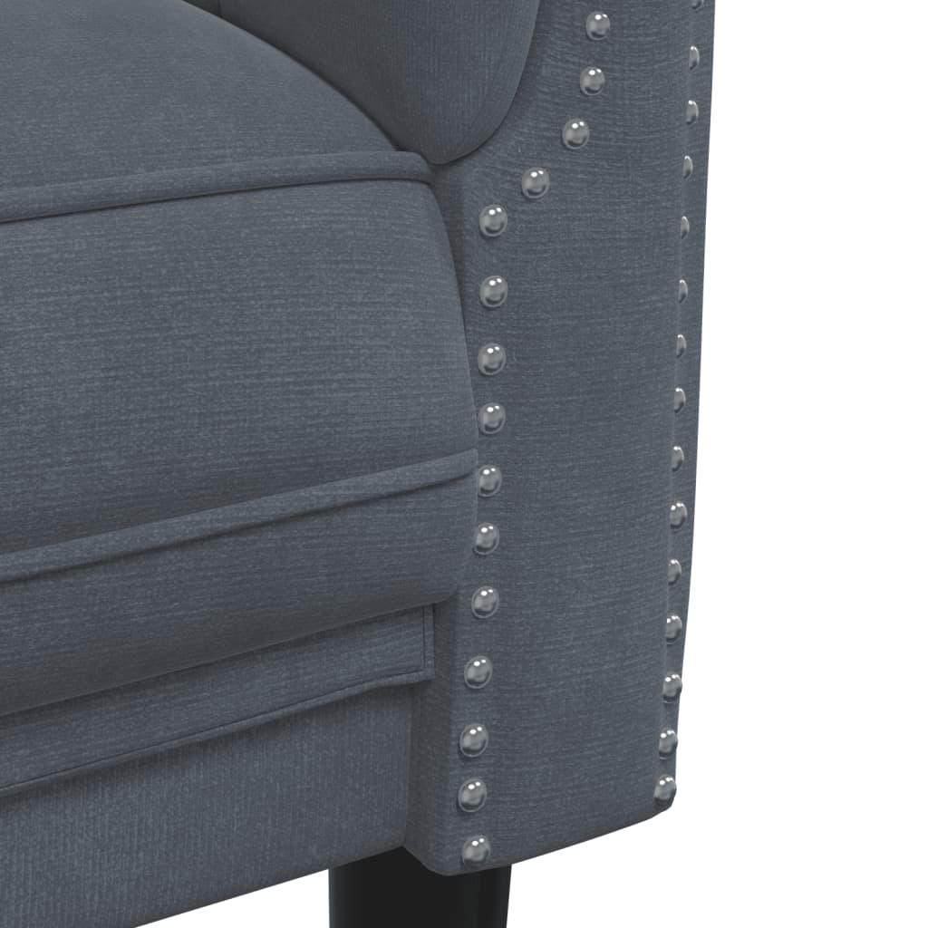 2-dijelni set sofa tamnosivi baršunasti