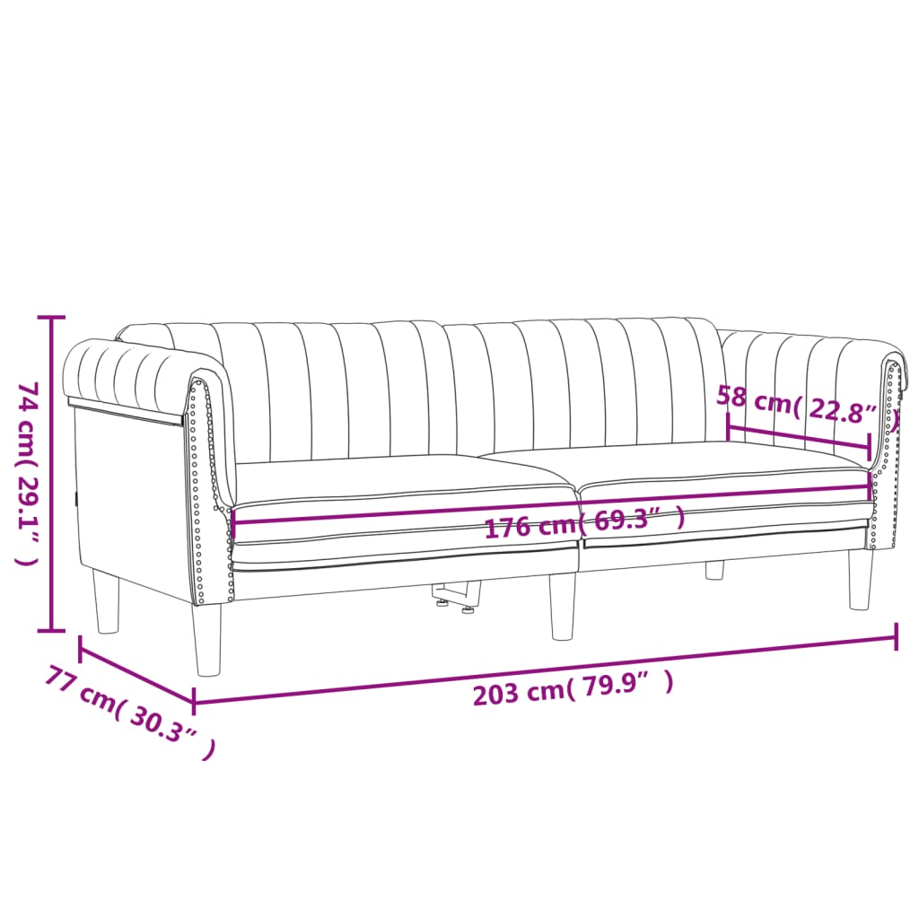 2-dijelni set sofa tamnosivi baršunasti