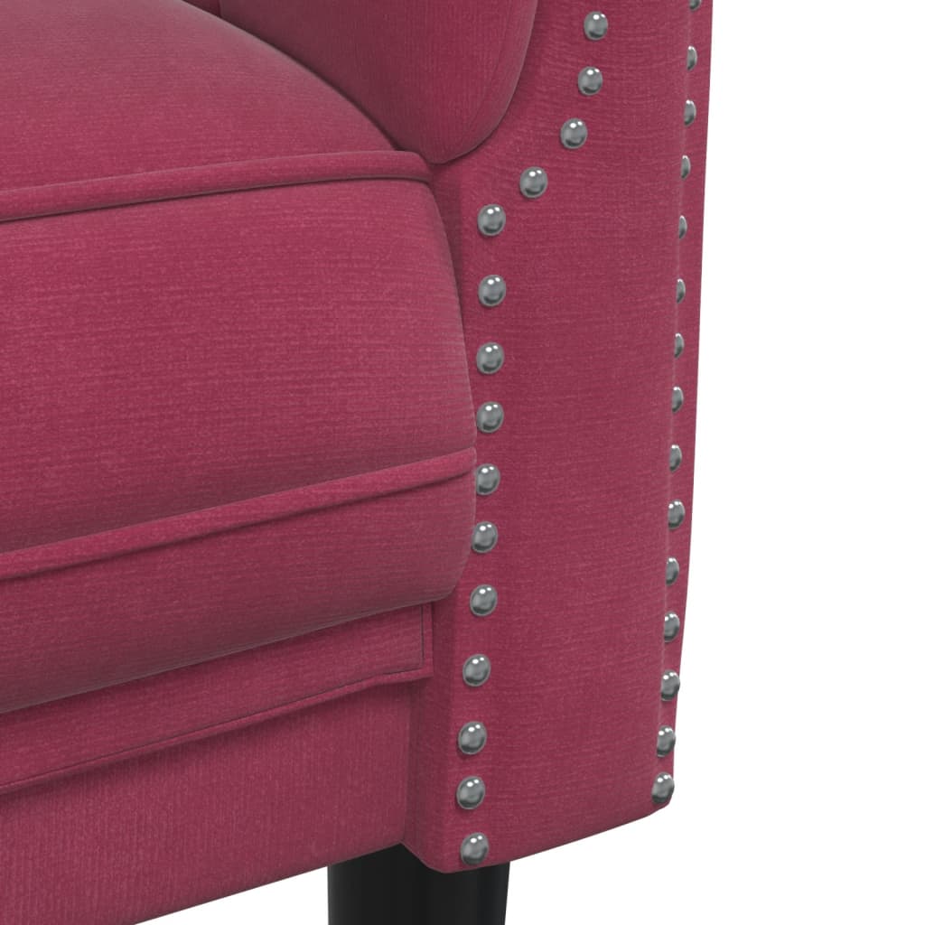 2-dijelni set sofa crvena boja vina baršunasti